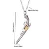 Collana a forma di revolver con motivo in rilievo alla moda, ciondolo gioiello trendy e cool da uomo