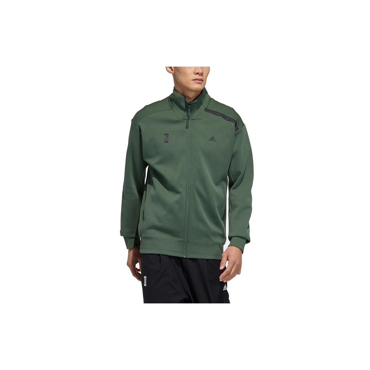 adidas Wj Tt Swt Casual Sports Stand Collar Jacket Green Men s GP0908 XL