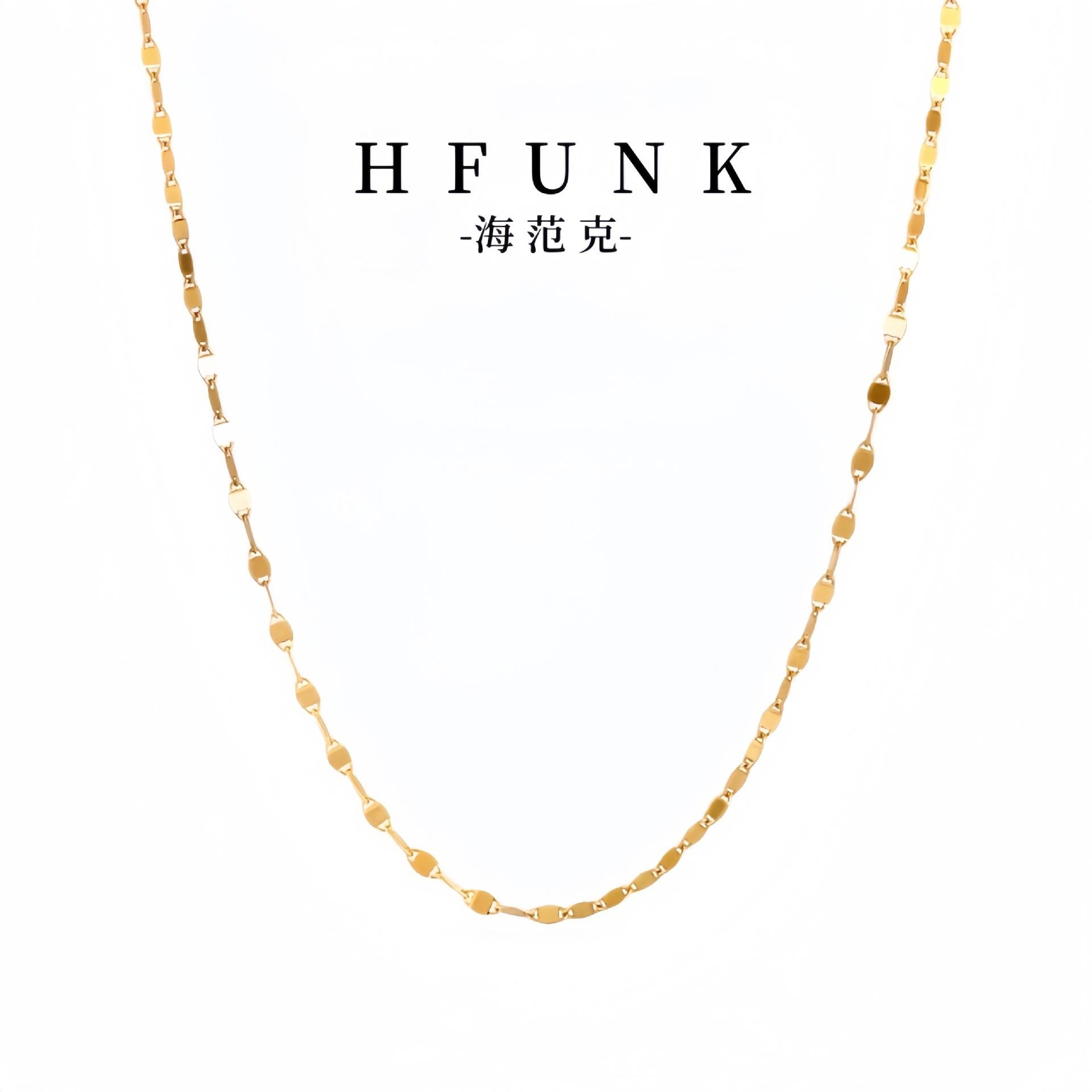 

Cross-border high-end sensory chain fashion new light luxury niche jewelry accessories collarbone chain light luxury women s jewelry necklace Real gold vacuum plating color retention process