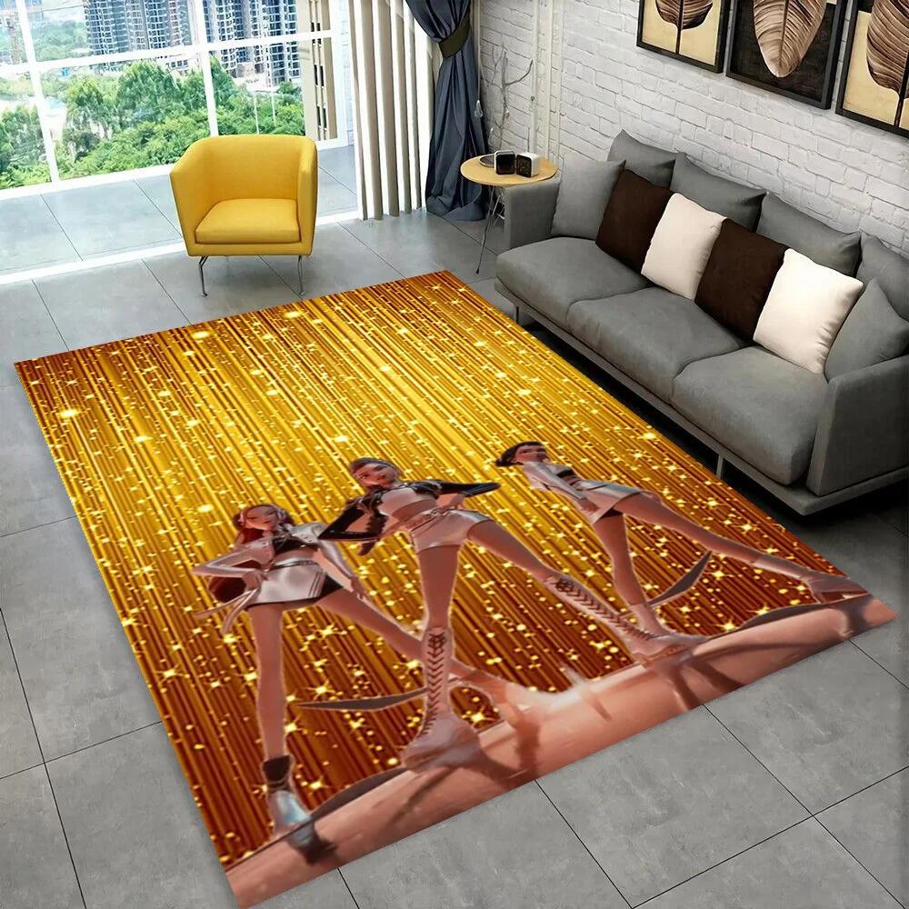 Tappeto/Tappetino Kpop Demon Hunters Rumi Mira Zoey Cartone Animato Musica per Soggiorno Camera da Letto Casa Decorazione Divano, Tappetino Antiscivolo per Bambini