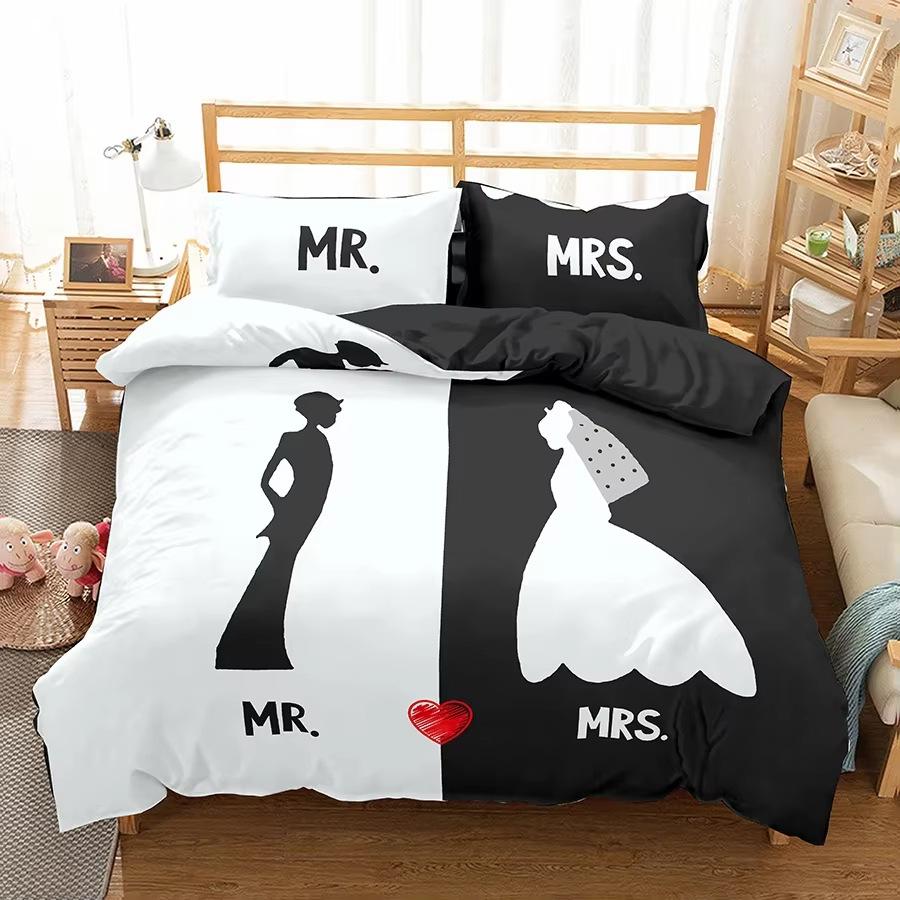 Geometric Pattern Down Comforter Set Bedding Set 3-piece Coverlet Set