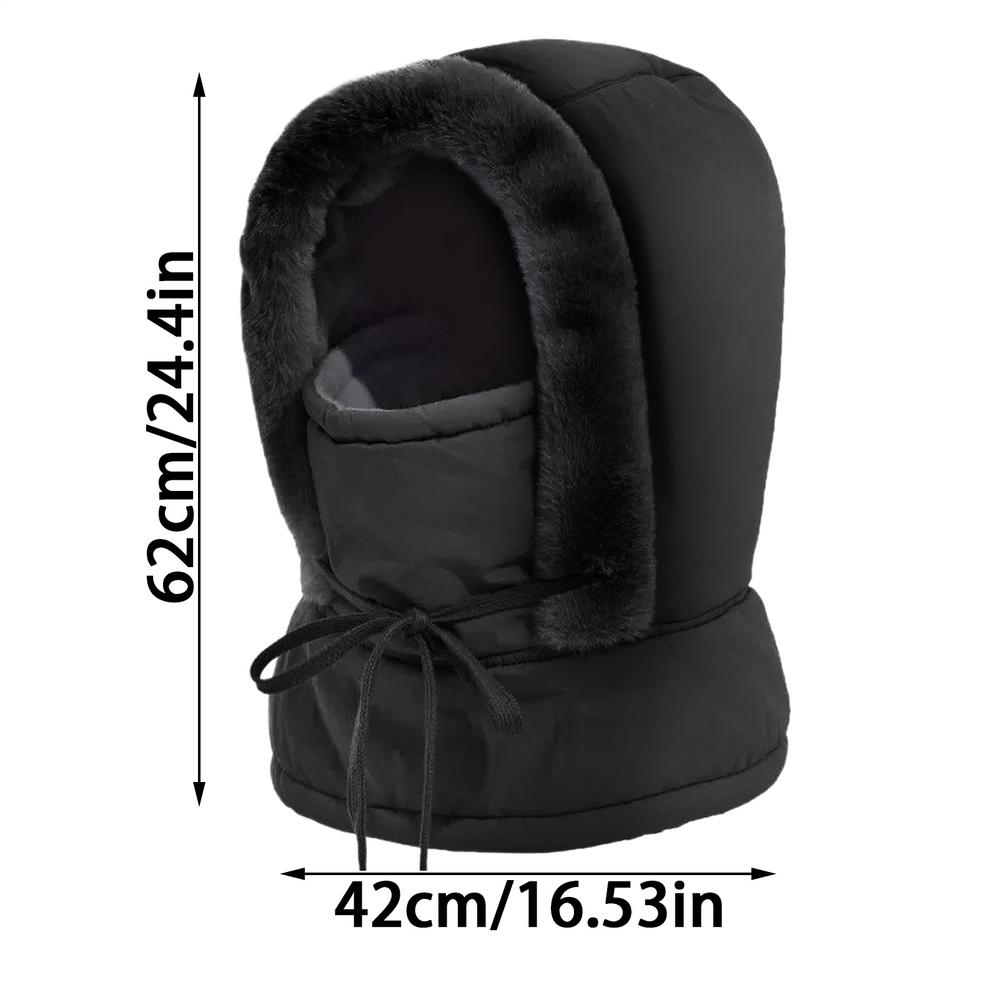 Winter Warm Hats Windproof Thickened Hood Ski Hat With Face Cover And Scarf For Women Men Cold Weather Outdoor Camping