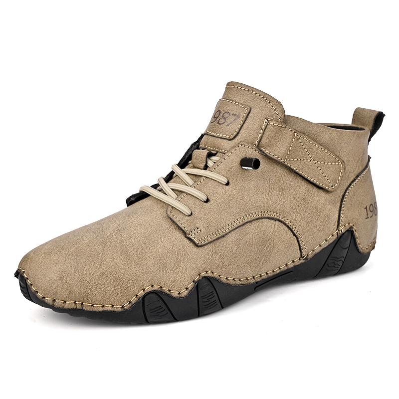 

Мужские кожаные туфли ручной работы Модные повседневные стили дизайна Для повседневного использования в офисе Для прогулок на свежем воздухе Для вождения Качественная обувь для путешествий Большие размеры 48 хаки