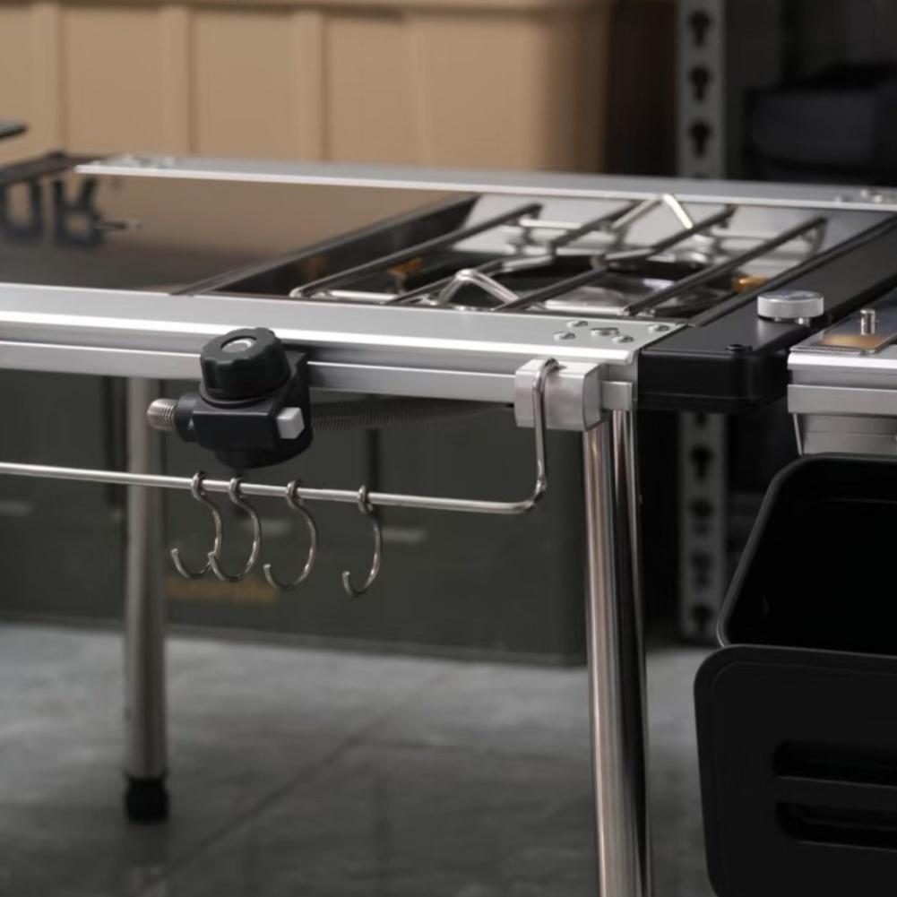 Aluminium Alloy IGT Extension Plate Link Buckle Extension Plate Link Snap Connecting Hook for Outdoor Camping IGT Table black 1pcs