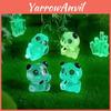 Playful Resin Luminous Panda Figurines For Garden And Desk Display In 7 Colors