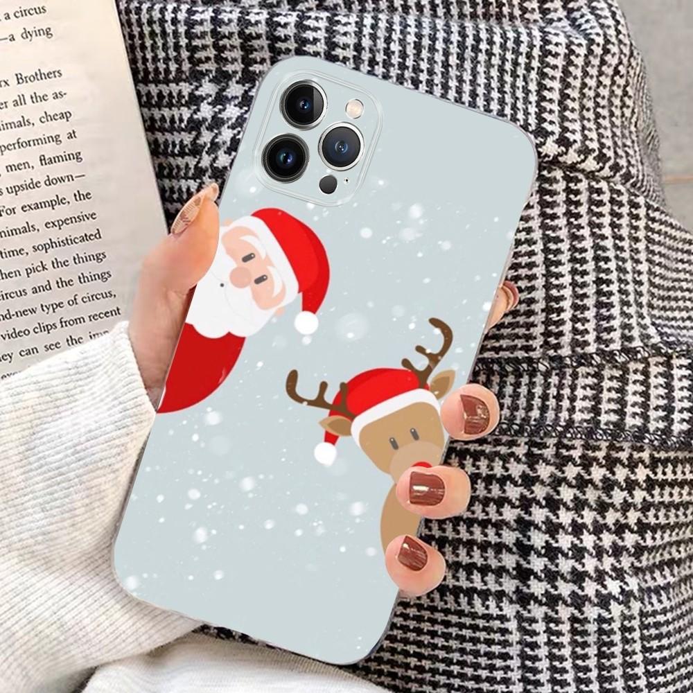 Christmas Cartoon New Year Phone Case For iPhone 15 14 11 12 13 Mini Pro XS Max Cover 6 7 8 Plus X XR SE 2020 Funda Shell