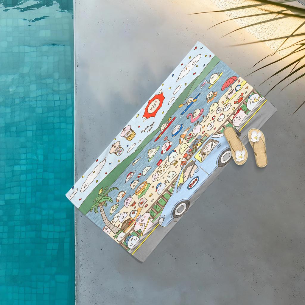 Fashion E-Essos Motor Oil Printed Towel,Quick Drying Beach Towels Are Suitable For Swimming Pools Camping Yoga And The Gym