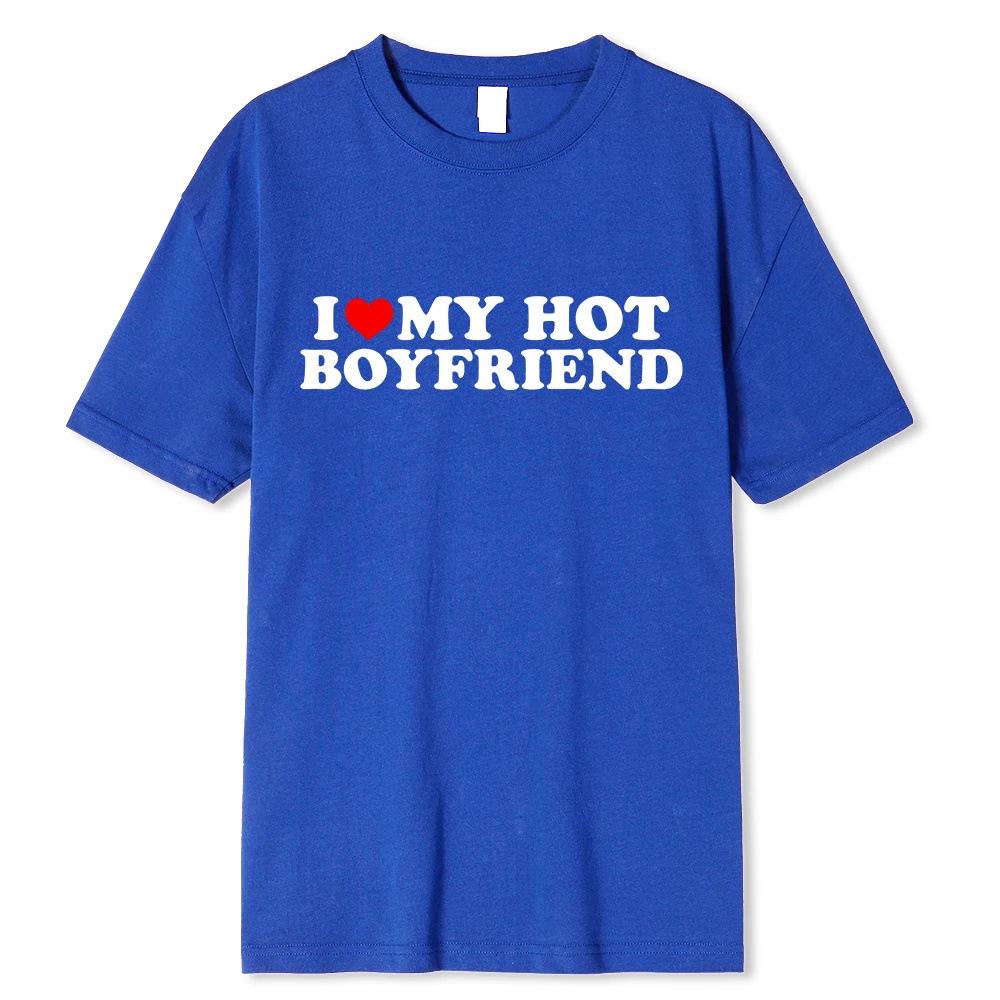 Retro Unisex Short Sleeves - 'I Love My Hot Girlfriend/Boyfriend' Print