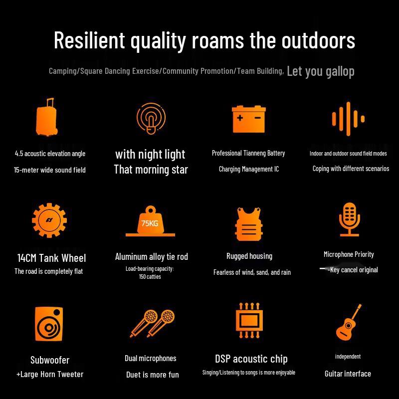 SANSUI D15 15-inch Portable PA Speaker with Wireless Mic