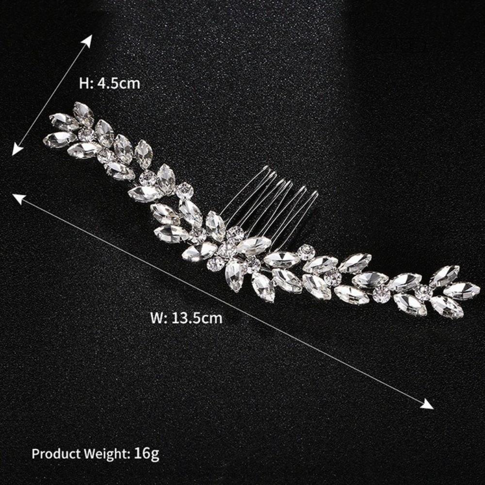 Geometric Toothed Insert Comb Silver Hair Clip Sweet Rhinestone Hairpin  Daily