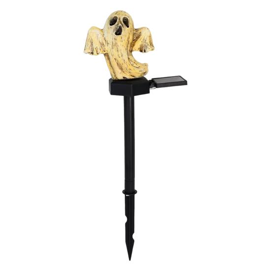 Solar Pumpkin Light Halloween Pathway Light Jack-O-Lantern Stake Outdoor Waterproof Skull Light with Stake for Yard Lawn Decoration