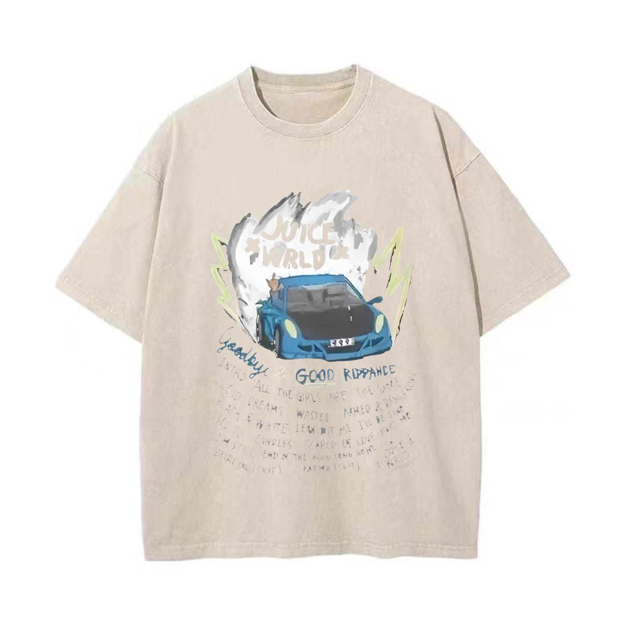 

Ретро стираная винтажная футболка мужская и женская рэперская футболка Juice Wrld с капюшоном ретро стираная винтажная футболка M