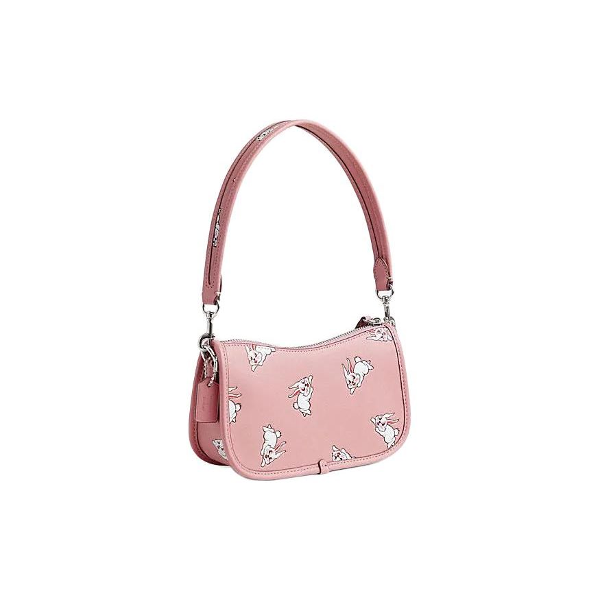 Coach X White Rabbit Collaboration Swinger 20 Logo Plaque Zipper Closure Leather Mahjong Bag Women bags CK404-LHVVR