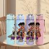 1PC Trendy Hip Hop Fashion Guy 750ml Color Plastic Sports Water Bottle Leakproof Flip Straw Lid Suitable for Sports Office Home Use
