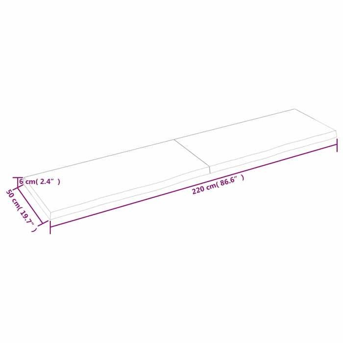 VidaXL Light Brown Bathroom Countertop 220x50x6 Cm Treated Wood 3156182