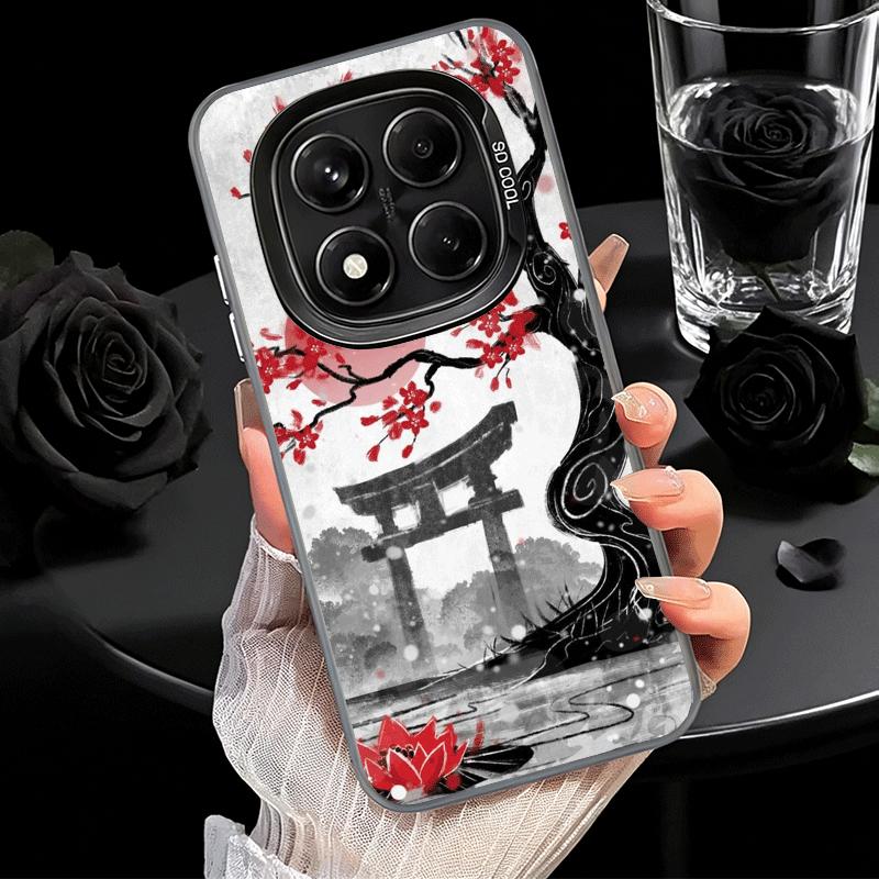 

Japanese Minimalist Pine Tree Shockproof Phone Case for Xiaomi Redmi Note 15 14 13 12 Pro Plus 11 11S 11T 5G Cover Anti Fall Fun Redmi Note15ProPlus