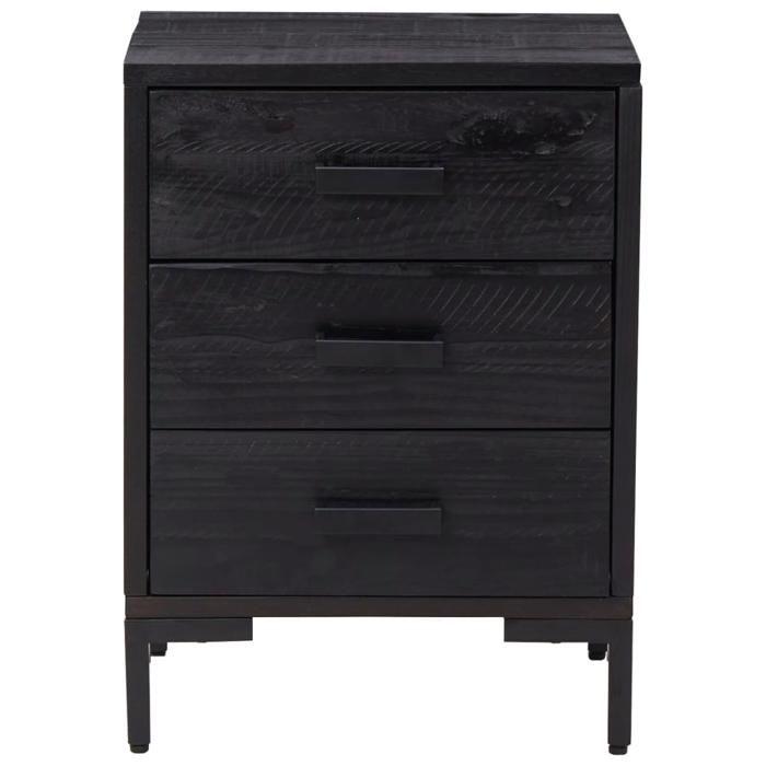 VidaXL Table de chevet Noir 40x30x55 cm Bois de pin massif 349914
