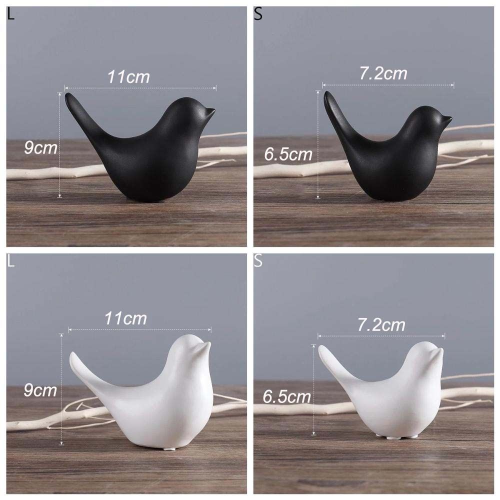 Crafts Ceramic Nordic Style Black White Home Decoration Ornaments Statue Bird Sculpture Figurines