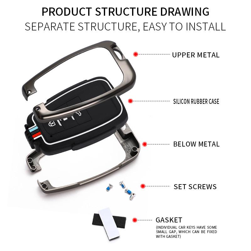 Zinc Alloy Car Remote Key Case Cover for Toyota CHR Prado 2017 2018 Prius Camry Corolla RAV4 2020 2022 2023 2024 Car Accessories