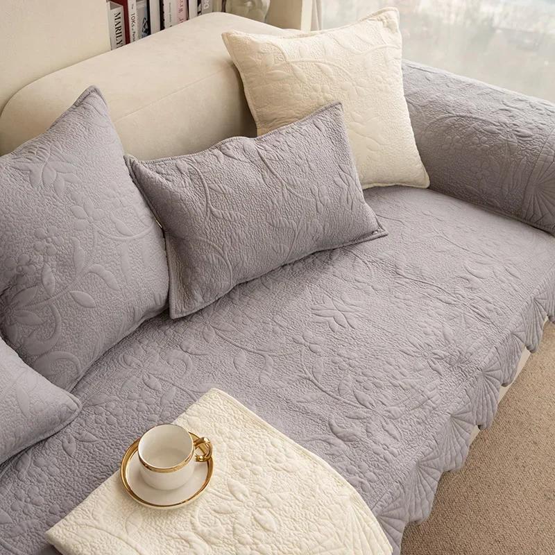 

Изогнутые края Стиль Маленький Свежий Диванный Коврик Современный Минималистский Противоскользящий Диванный Коврик Четыре Сезона Универсальная Подушка для Сиденья Чехол для Дивана 70x70cm