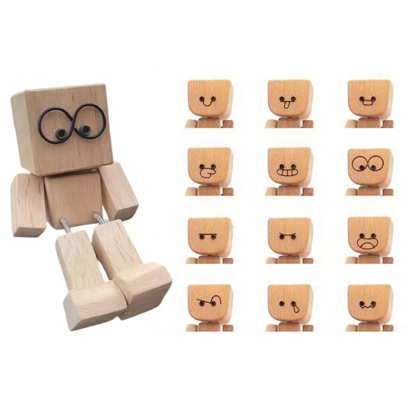 Swaying Wooden Figure Car Vents Clip Diffuser Home Office Decoration