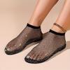 Women's Rhinestone Pattern Sandals, Slip On Soft Sole Flat Hollow Out Shoes, Summer Transparent Beach Shoes