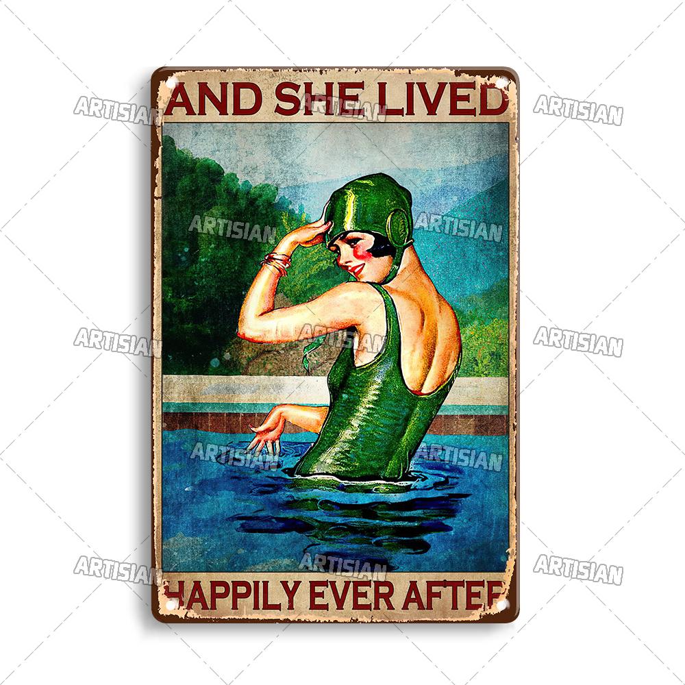 Artisian Sport Metal Sign Swimming Tin Poster Diving Decorative Plate Wall Decor Garage Bar Pub Club Hotel Cafe Kitchen Home