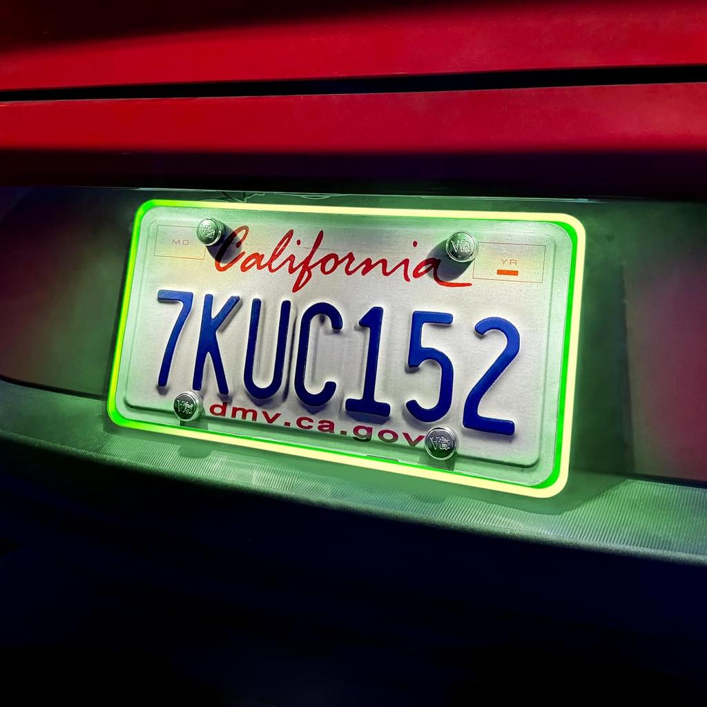 Waterproof LED License Plate Frame - Easy to Install License Plate Frame with Light, Universal License Plate Light with Anti-Scratch ABS Cover,