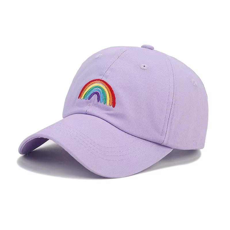 Rainbow Embroidered Soft Top Adjustable Duckbill Cap Outdoor Sports Fashion Casual Unisex Cross-Border Sun Hat