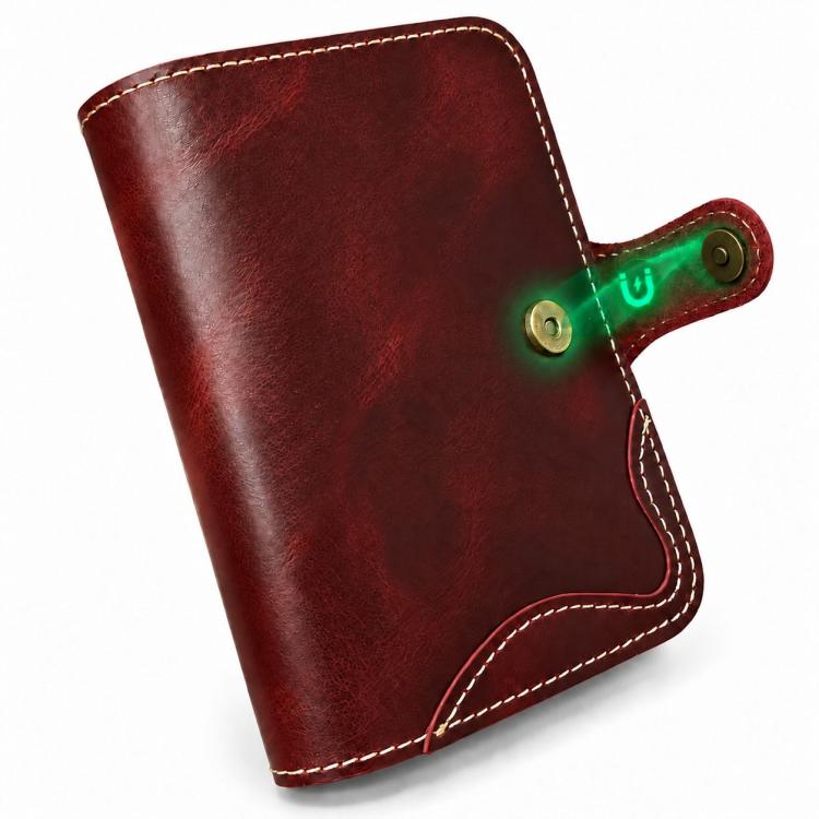 Denior B01 Oil Wax Cowhide Magnetic Button Genuine Leather Case