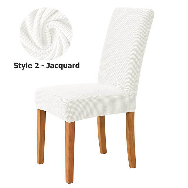 New T -Jacquard Chair Cover Elastic Solid Color Chair Covers For Dining Room Hotel Use Home Ornamental Washable Design Anti -Dirty Seat Protectors