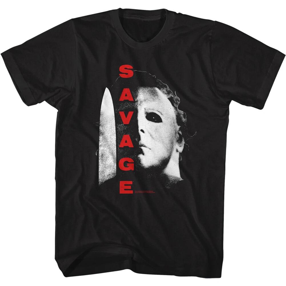 

Halloween Horror Movie Michael Myers Big Knife SAVAGE Men s T Shirt XL