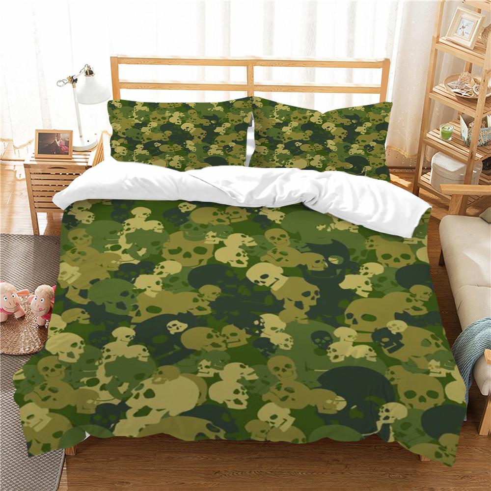 3D Skull Printing Duvet Cover Set Cartoon Bedding Set Highend Pillowcase Children Bedding Suit Single Size Double Size Bed Cover