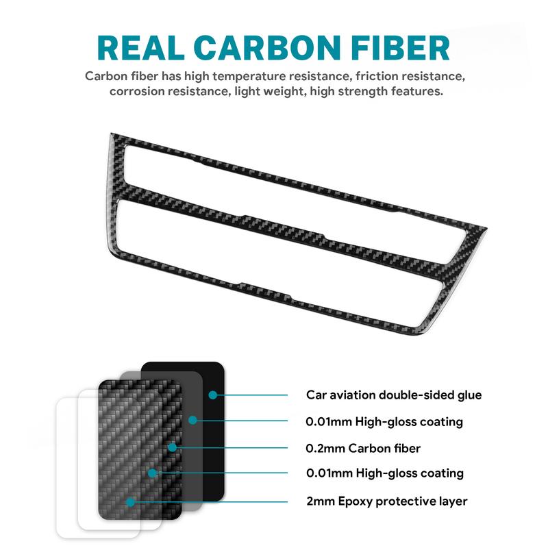 Real Soft Carbon Fiber For BMW 3 Series F30 F34 320i M3 F80 2014-2018 Car Center Console AC CD Panel Frame Sticker