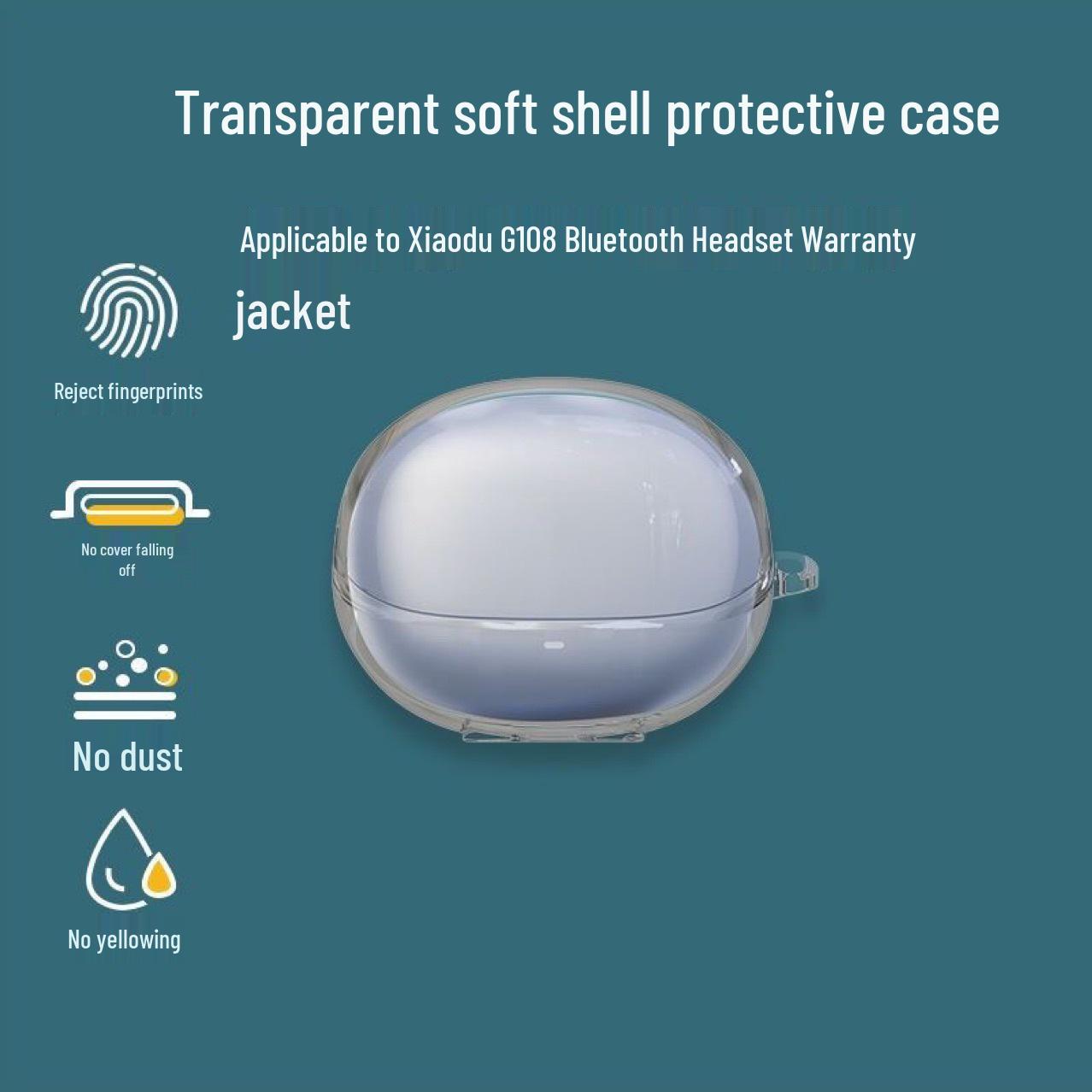 Clear Soft Shell Drop-Proof Case for Xiaodu DuPods G108 Earbuds Transparent Soft Shell [Naked Case]