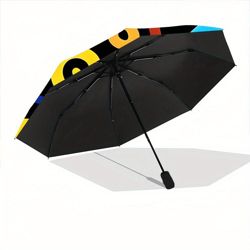 1pc Colorful Patterns Automatic Open/Close Umbrella, Umbrella with Cartoon Design, Portable Compact Umbrella for Men & Women, Good Holiday G