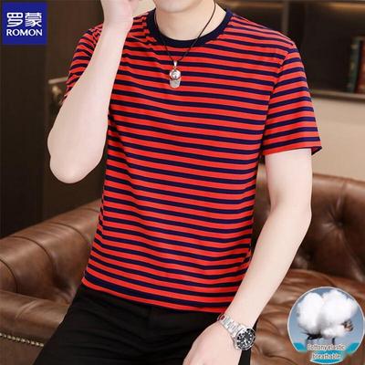Herren Casual gestreiftes Kurzarm-T-Shirt