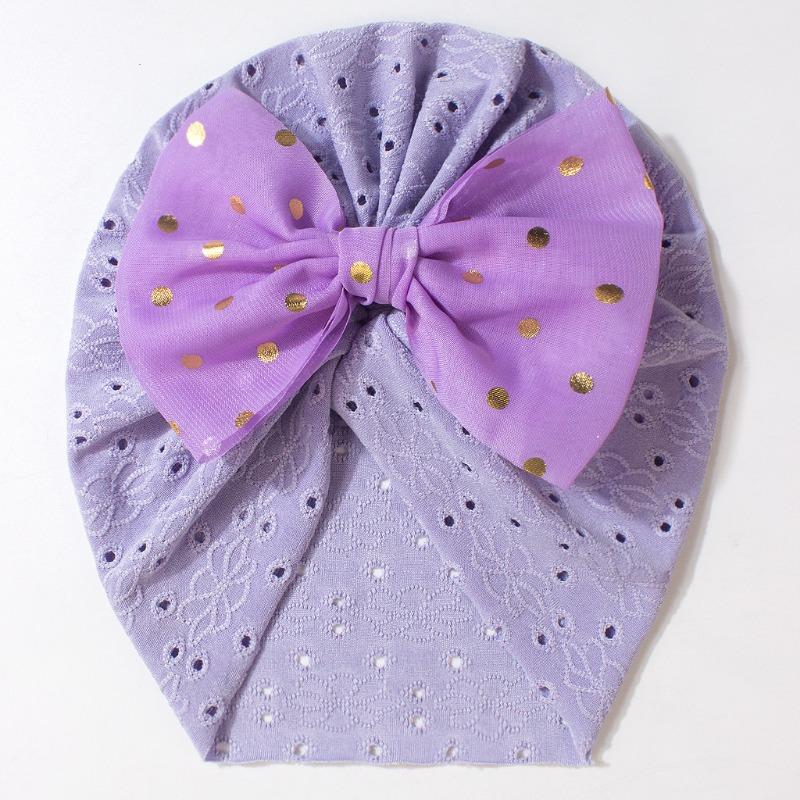 New children's hats, solid color bow baby pullover hats, summer breathable baby caps