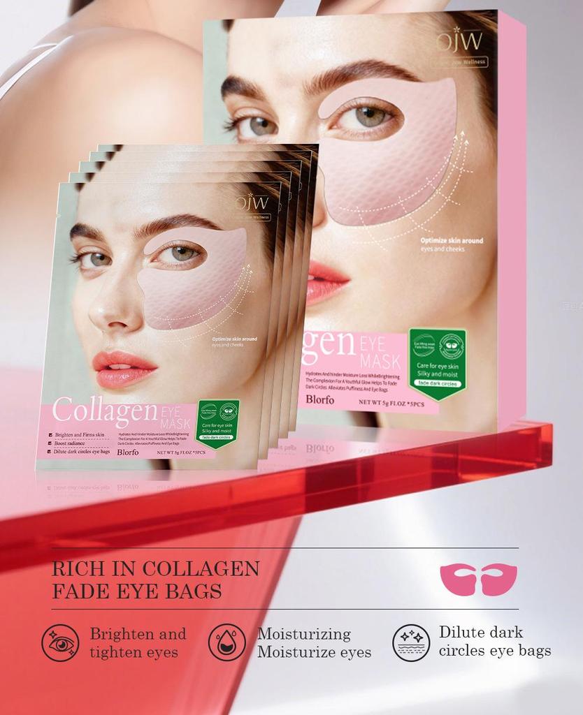 Pink Collagen Eye Mask Patch: Anti-Wrinkle, Firming, Brightening for Dark Circles & Fine Lines