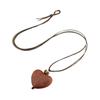 Portable Sturdy Wood Heart Pendant Necklace Accessory for Women Who Appreciate Handmade Artistics Fashion Accessories