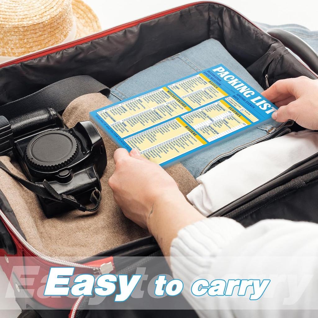 Eaasty 2 Pcs 120 Sheets Summer End of Year Travel Packing List 6 x 9 Packing List Checklist Notepad Cruise Checklist Essentials Note Pad for Hiking