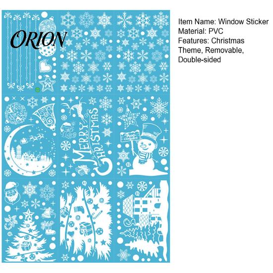 Waterproof Window Stickers 9Pcs Christmas Winter Cling, Snowman Snowflake Tree Static Glass Reusable Sticker Sticker, Removable Double-sided Decor for