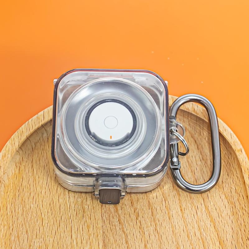 Clear Flexible Case with Carabiner Protector Cover for Rings Charger Shell Dustproof Charging Case Cover