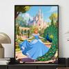 Disney Diamond Painting Kit DIY Round Home Wall Decor Adult Handmade Gift Cinderella Peacock Castle Garden Scene (129)
