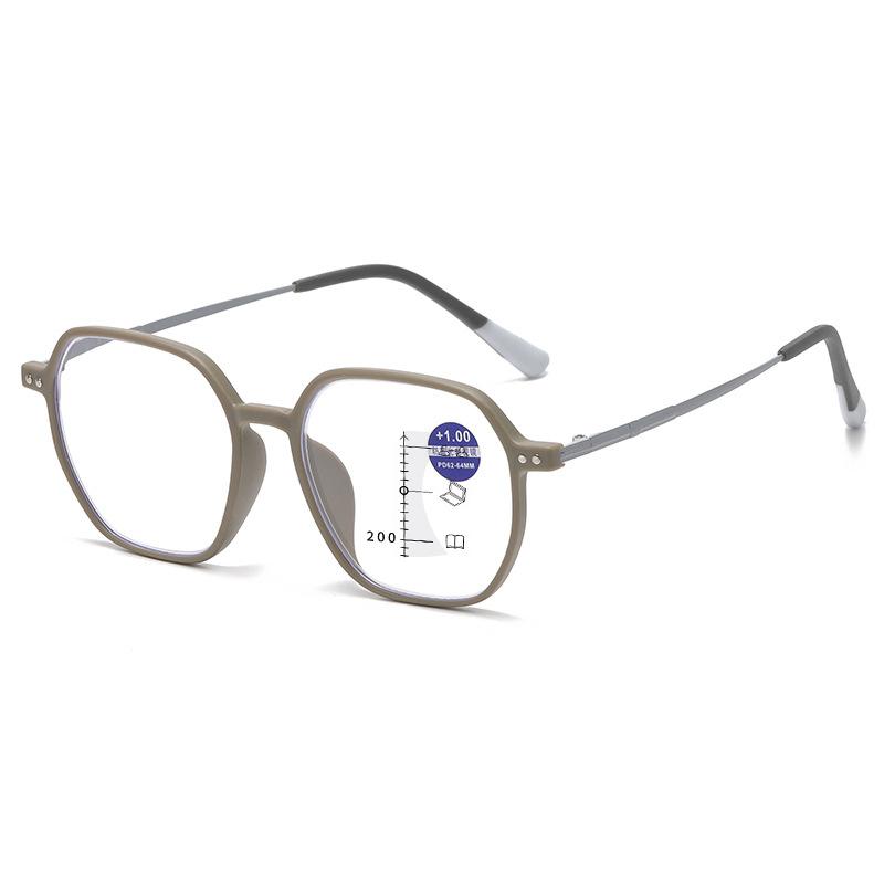 Fashionable Oversized Frames Ultra-Lightweight Multifocal Presbyopia Glasses Men's & Women's Blue Light Blocking Reading Glasses