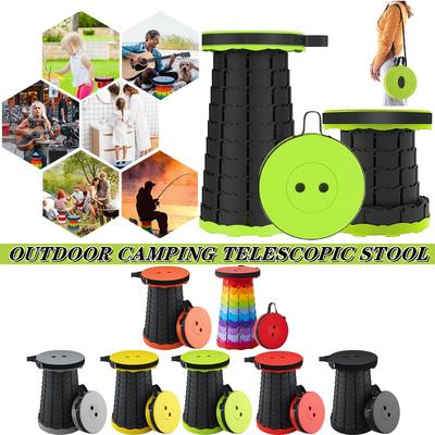 Tragbarer Teleskop-Hocker, Reise-Camping-Klapphocker, Picknicksitz, Outdoor-Campingstuhl, Einziehbarer Strand-Angelhocker-Stuhl