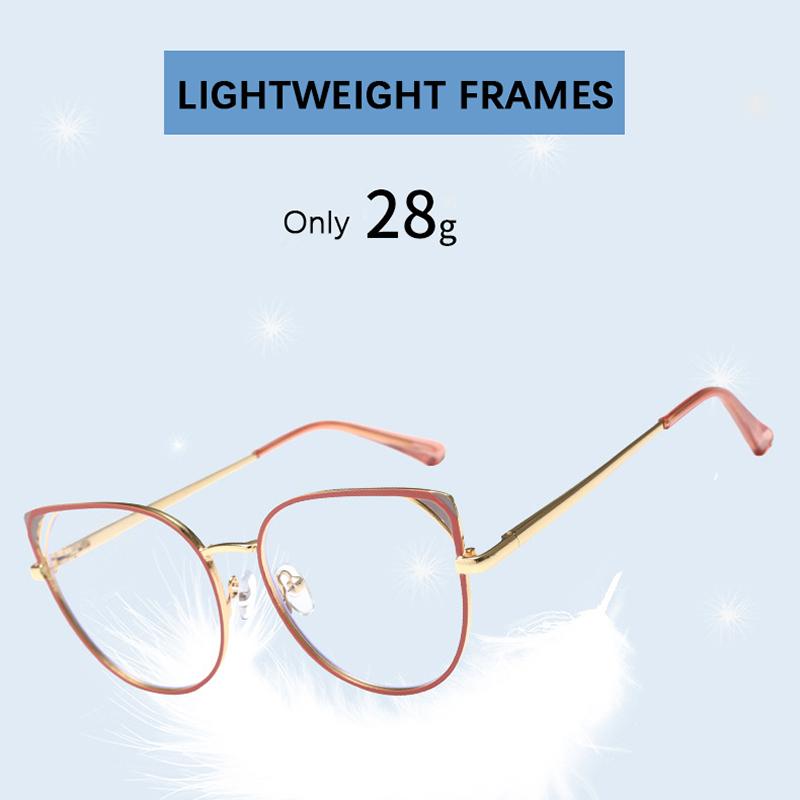Cat Eye Female Full Rim Glasses Frame for Women Colorful Metal Eyeglasses Eye Computer Spectacle Fashion Brand Designers Eyewear