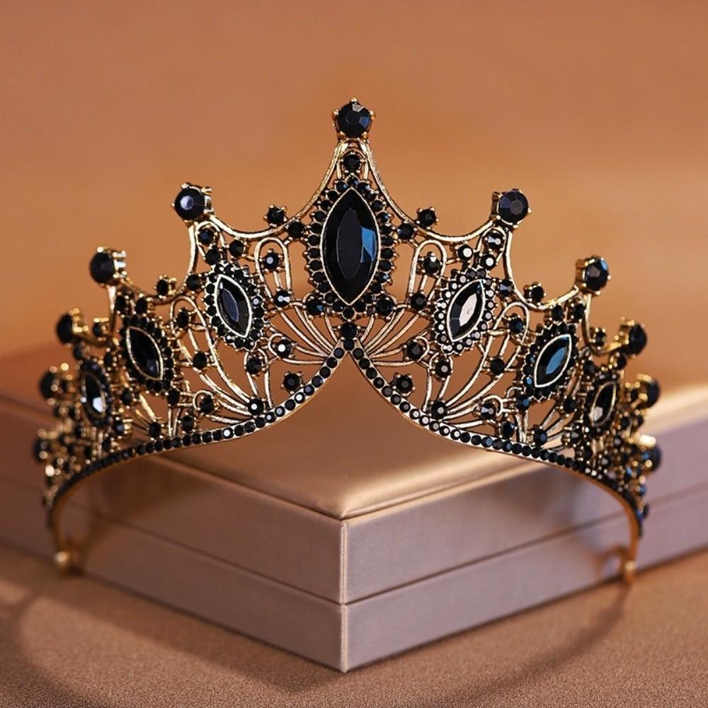 Alloy Queen Princess Crown Baroque Prom Dress Jewelry Vintage Bridal Headband  New Year