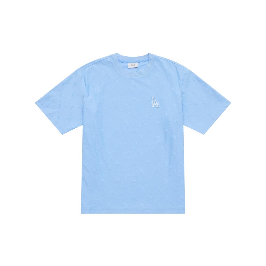 New MLB MONOGRAM Collection Los Angeles Dodgers SS25 T Shirt Unisex Sky Blue 3ATSM1353-07SBS