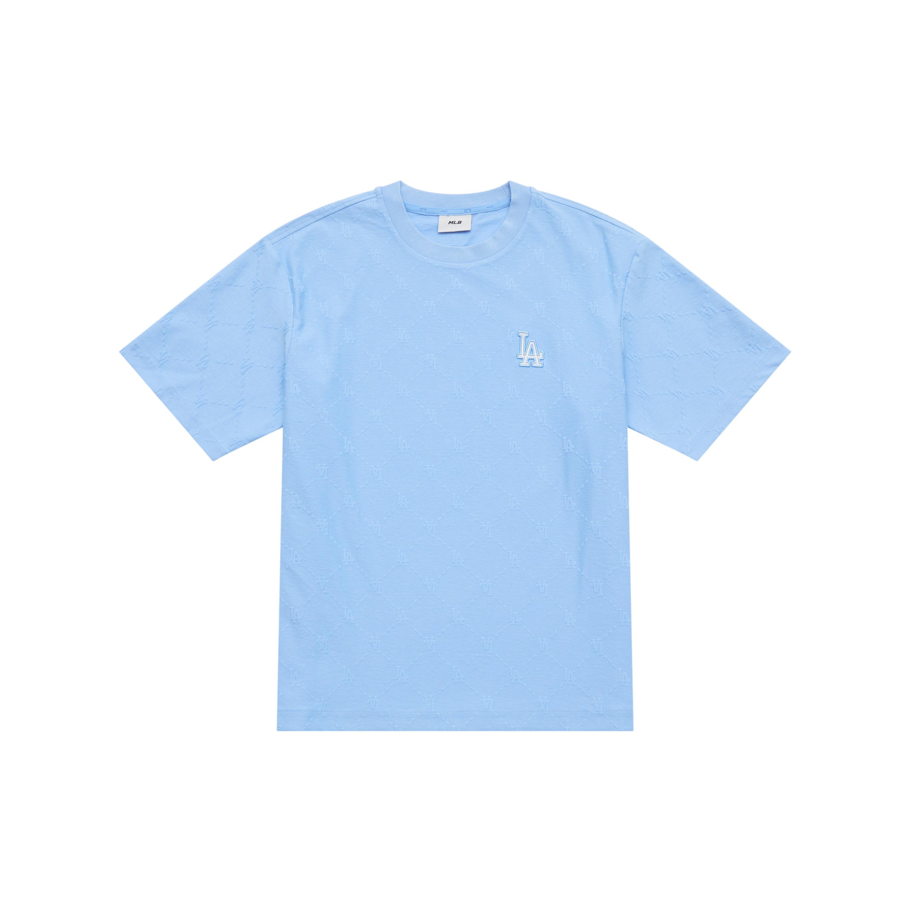 

New MLB MONOGRAM Collection Los Angeles Dodgers SS25 T Shirt Unisex Sky Blue 3ATSM1353-07SBS XL